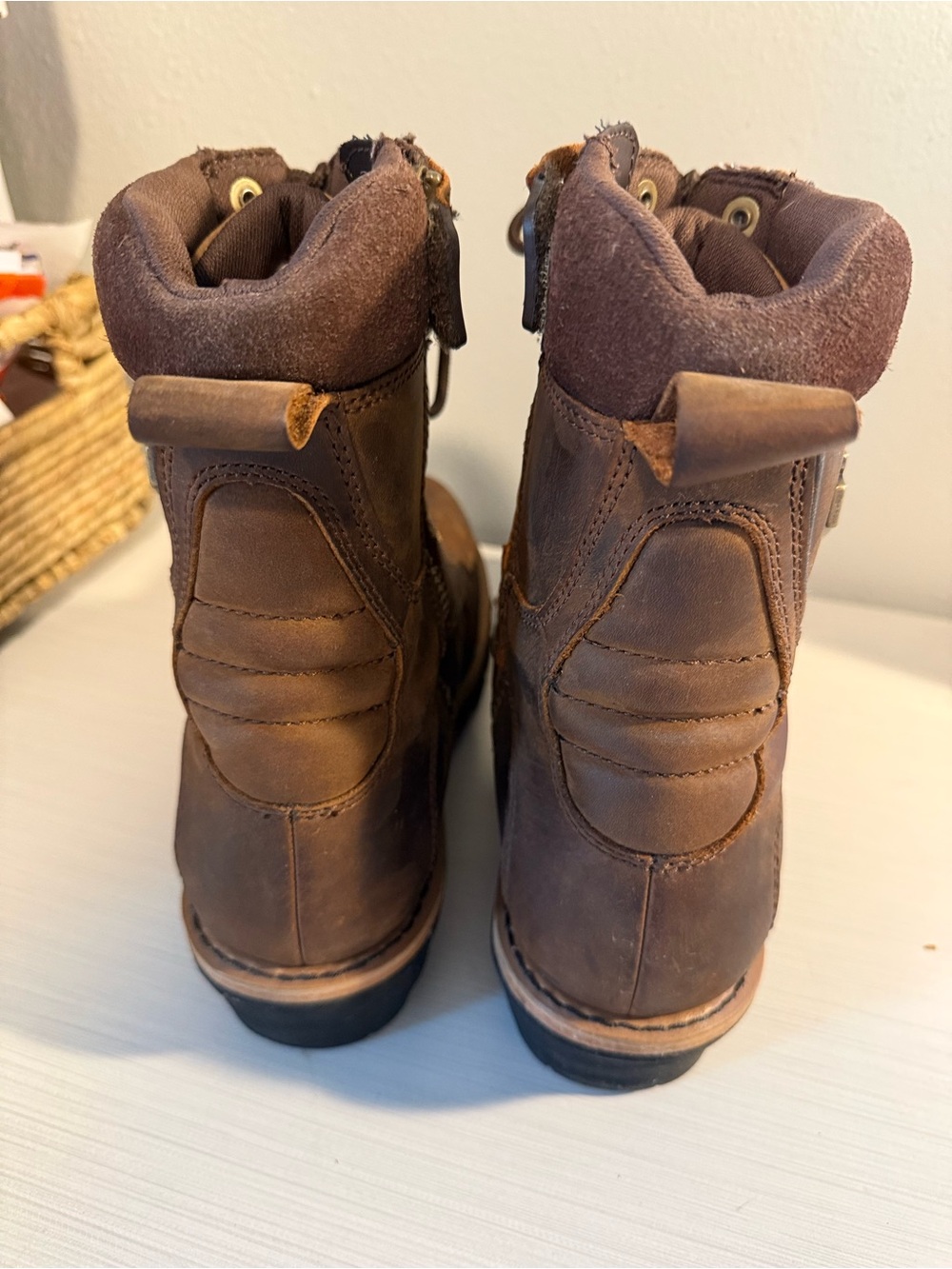 Harley-Davidson Brown Leather Lace-Up Work Boots Size 12 - Picture 2 of 6